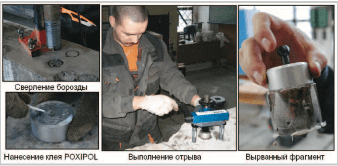 Измерение прочности методом отрыва